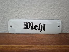 Emailschild Mehl Küche Gewürze Kräuter Retro Emaille Schild