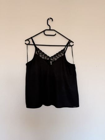 S. Oliver elegantes schwarzes Top mit Spitze, Gr. 38