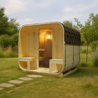 Outdoor Fasssauna BARI XXL mit Ofen (8kW) - 220x185x194cm