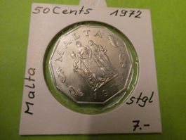 Malta 1972, 50 Cents     stgl.