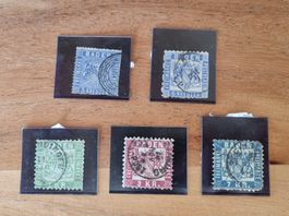 Altdeutschland Baden Briefmarken Lot 5 Stück gestempelt