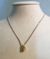 Goldkette Panzer 18Karat mit Anhänger und Diamant