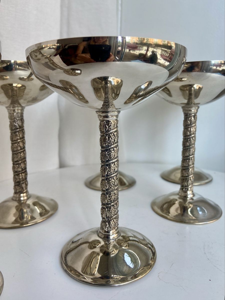 Bicchieri: Set Champagner/Dessert Kelche versilbert – Usato da Zürich venduto da Unique2400