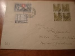 Toll frankierter Brief 1951, viele 3 Rp-Marken