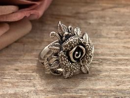 Ring 925 Sterling Silber Rose mit Markasiten edel G:52