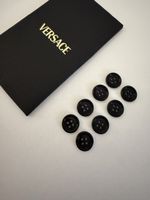 Versace Knöpfe, 8 Stk., schwarz, neuwertig, Durchmesser 1.5c