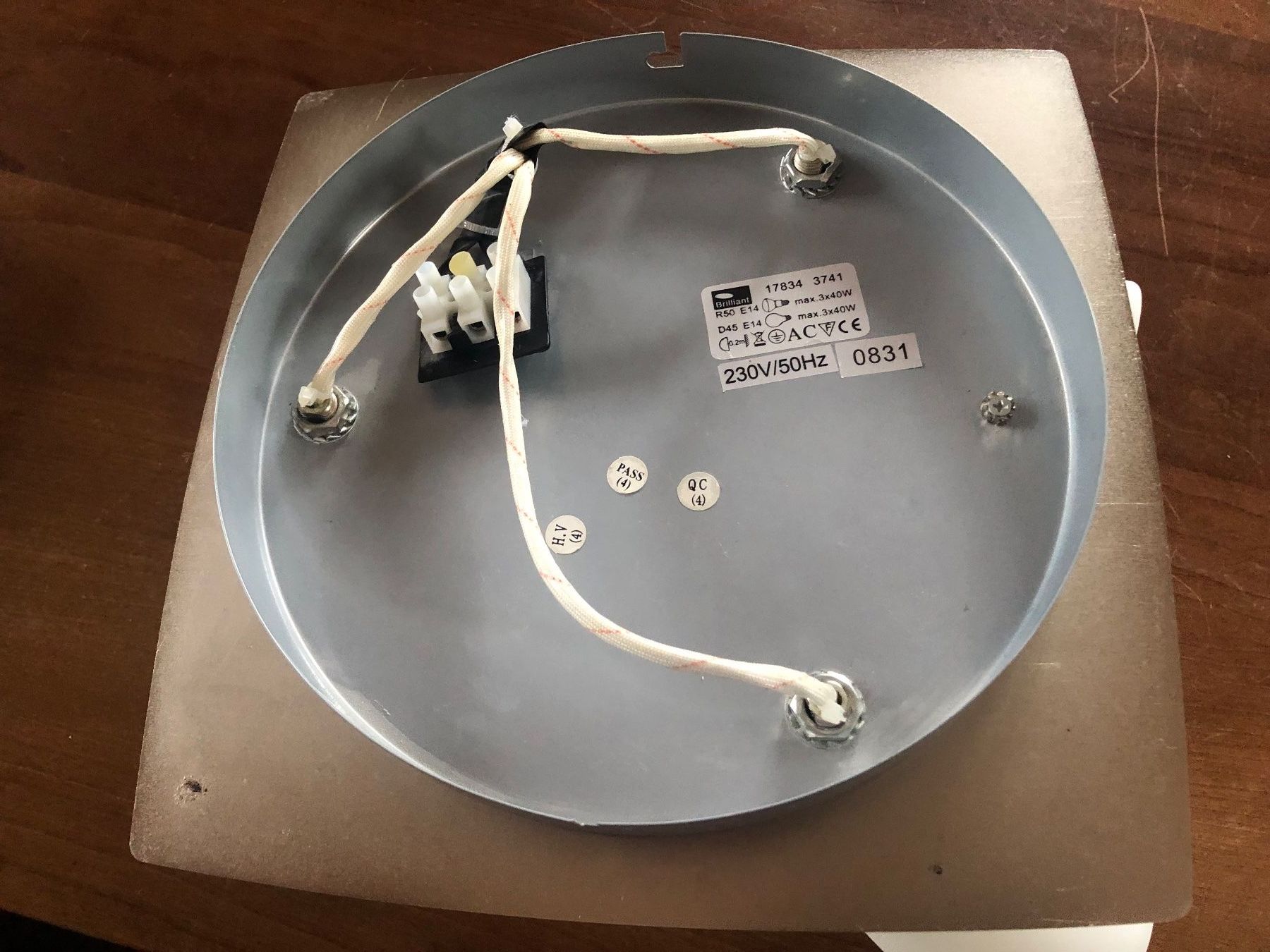Lampadari & plafoniere: Moderne Decken oder Wandlampe Edelstahl-Holzoptik 3-flammig – Usato da Rickenbach ZH venduto da Topas014 3