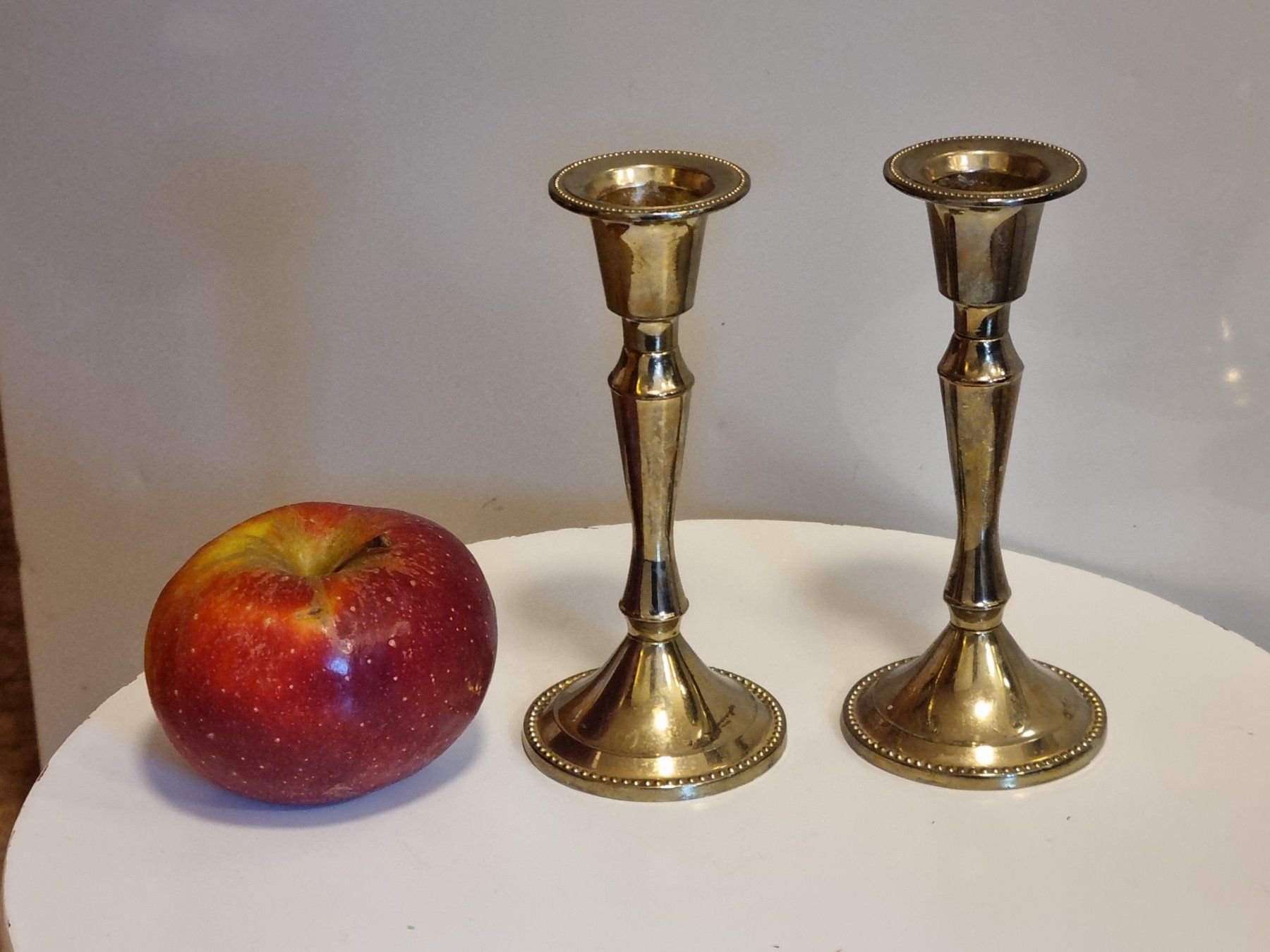 Portacandele: Paar Vintage Kerzenständer messingfarben 14 cm – Usato da Scharnachtal venduto da devin03