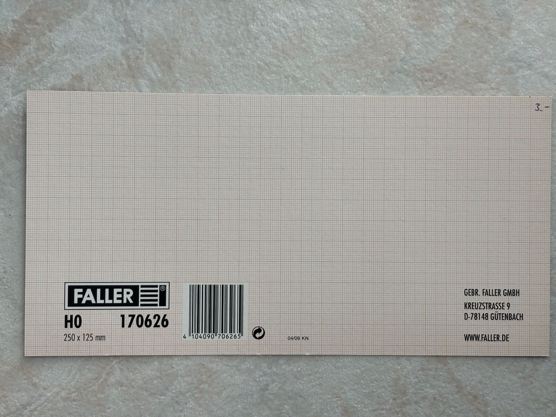 Faller Modellini di ferrovie: Faller 170626 Karton Mauerplatte HO – Nuovo e nell'imballaggio originale da Hauterive NE venduto da eriamch 1