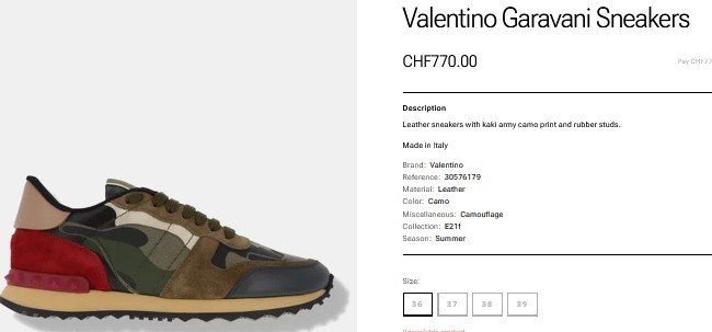 Valentino Scarpe da donna: Sneakers Valentino Rockstud. 38,5 – Usato da Collonges venduto da Auganien 2