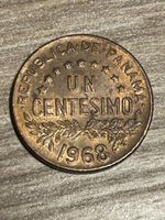 Panama Münze 1 Centesimo 1968, Republik Panama, Top!