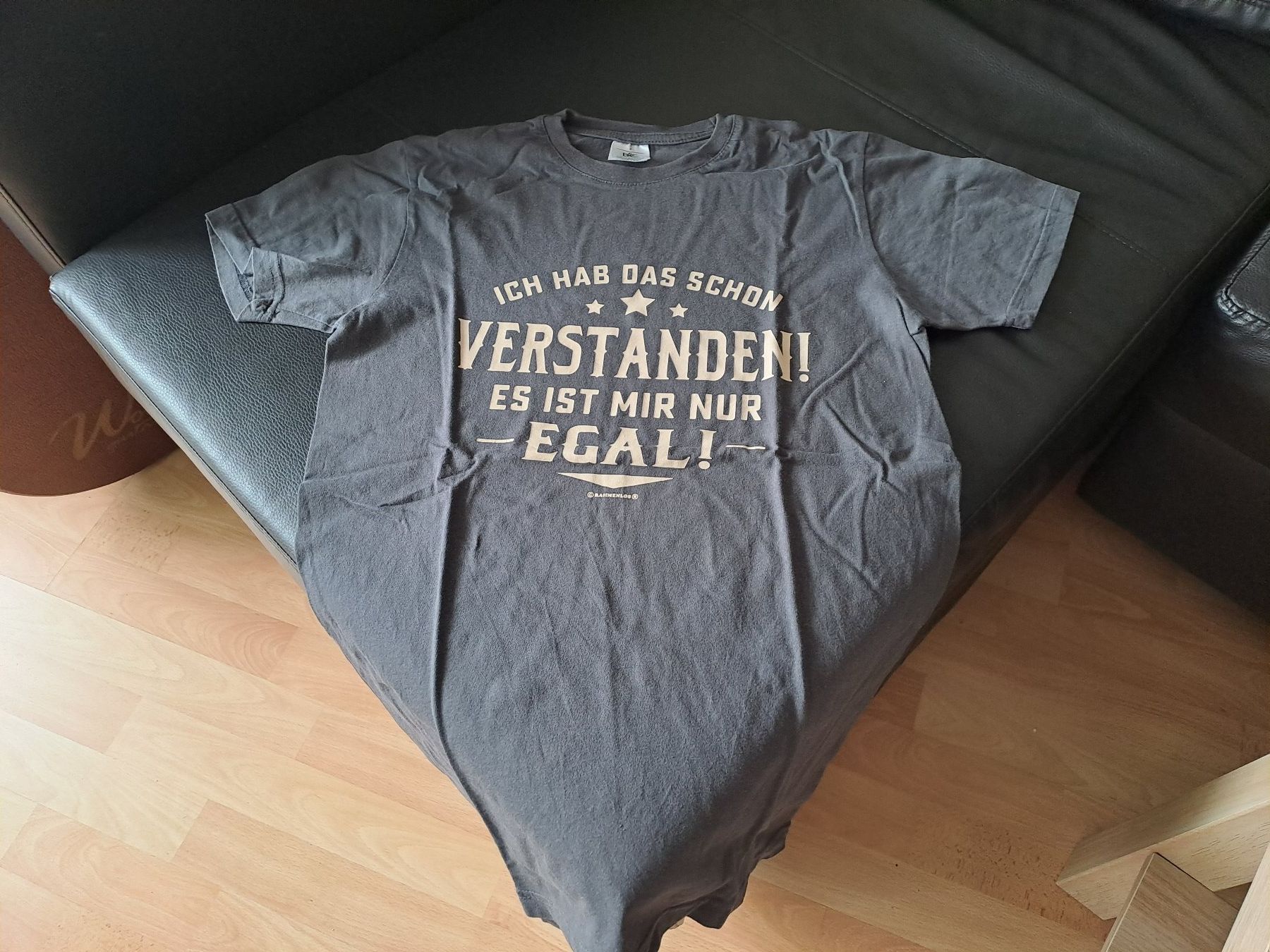 T-shirt: T-shirt, grau. mit Spruch, Grösse S – Nuovo (secondo la descrizione) da Hombrechtikon venduto da Rada039 1