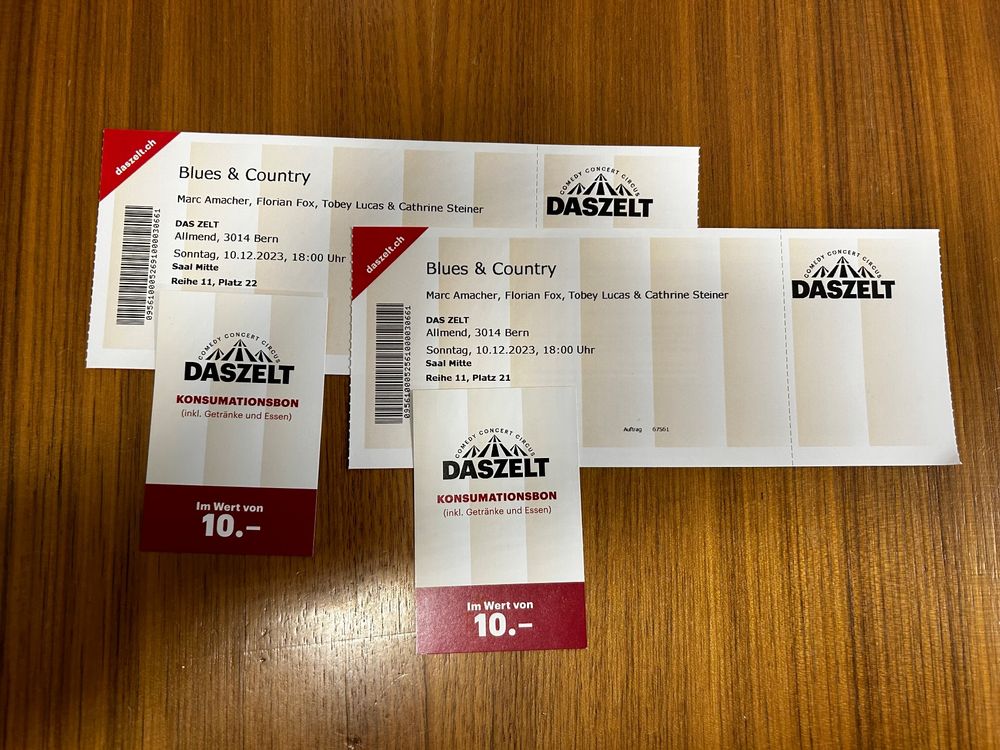 Tickets Das Zelt Blues & Country | Kaufen auf Ricardo