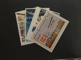 1989 4 Flugkarten von Aero und Astro Philatelie ZÜRICH