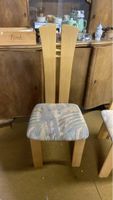 Holz Stuhl mit gepolstertem Sitzbezug, Vintage Design
