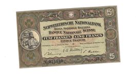 5 Franken Note 1947 bankfrisch