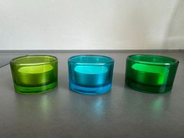 3 TEELICHTHALTER BUNT