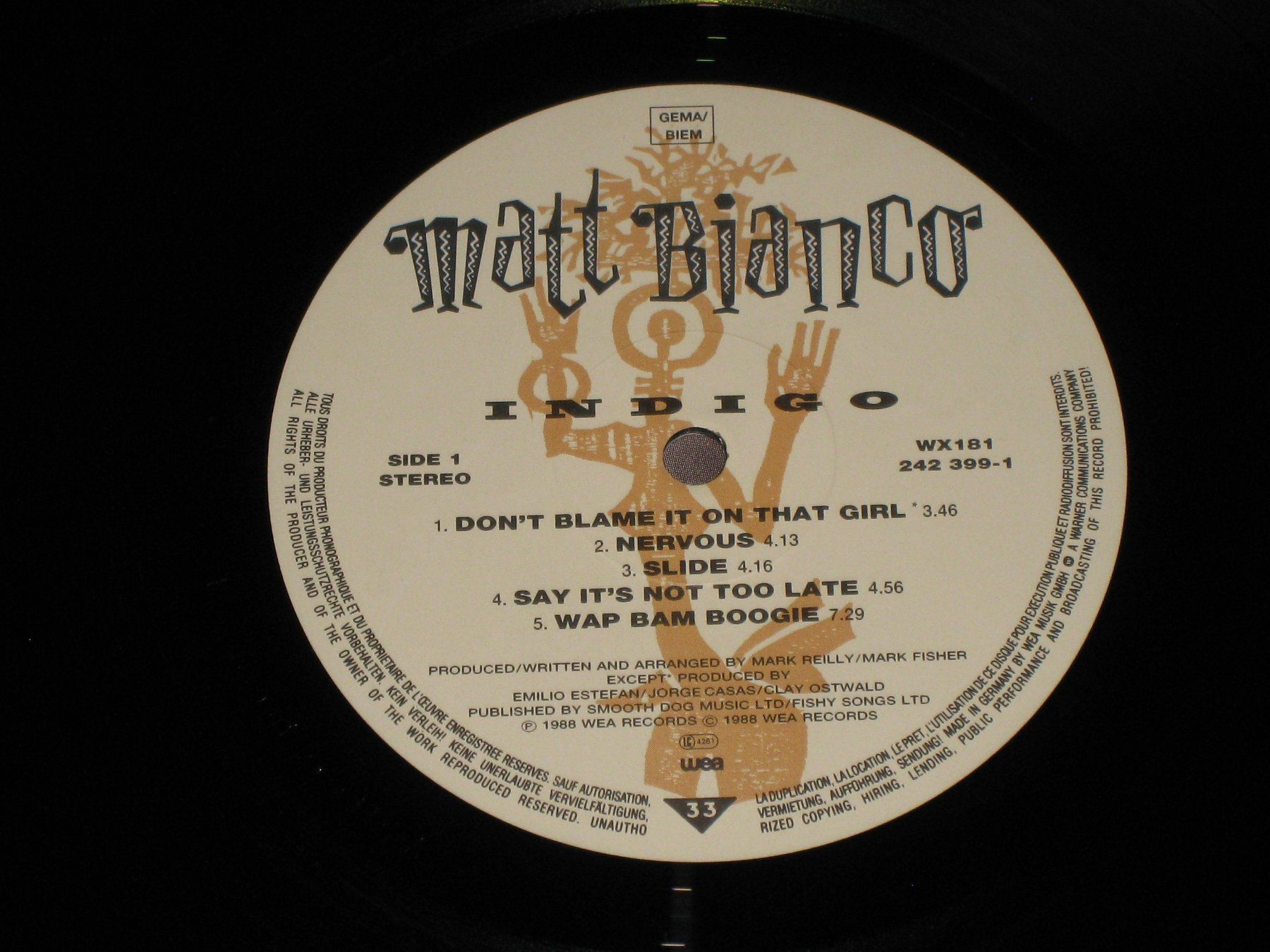 Dischi in vinile: LP - MATT BIANCO - INDIGO – Usato da Steckborn venduto da Quo7 1