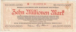 Neuwied 10 Mil. Mark 27.10.1923 VZ+-VZ++