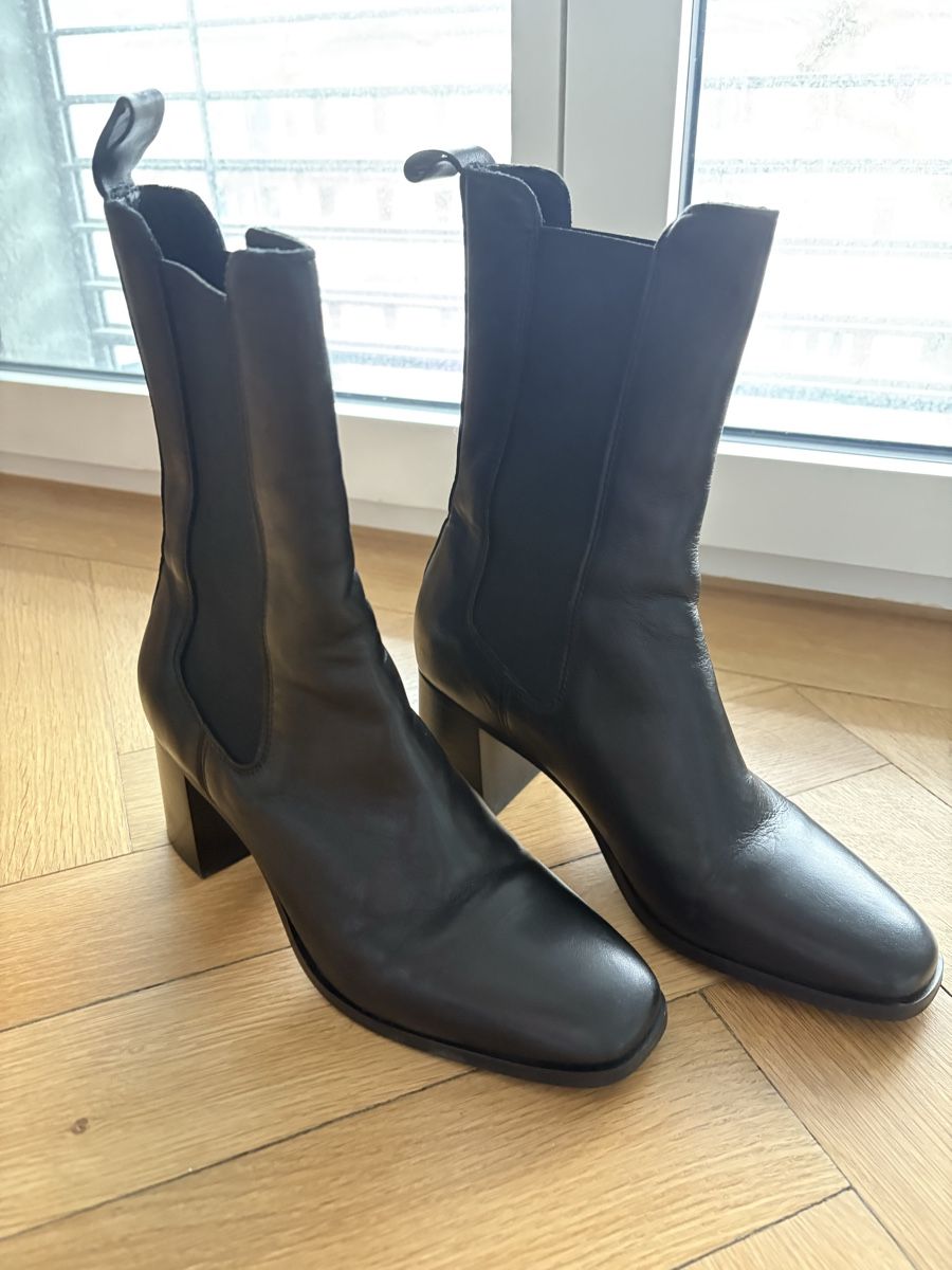 Damenschuhe: Black leather boots Manfield Gr. 38 – Neu (gemäss Beschreibung) aus Zürich von zba_7pzv