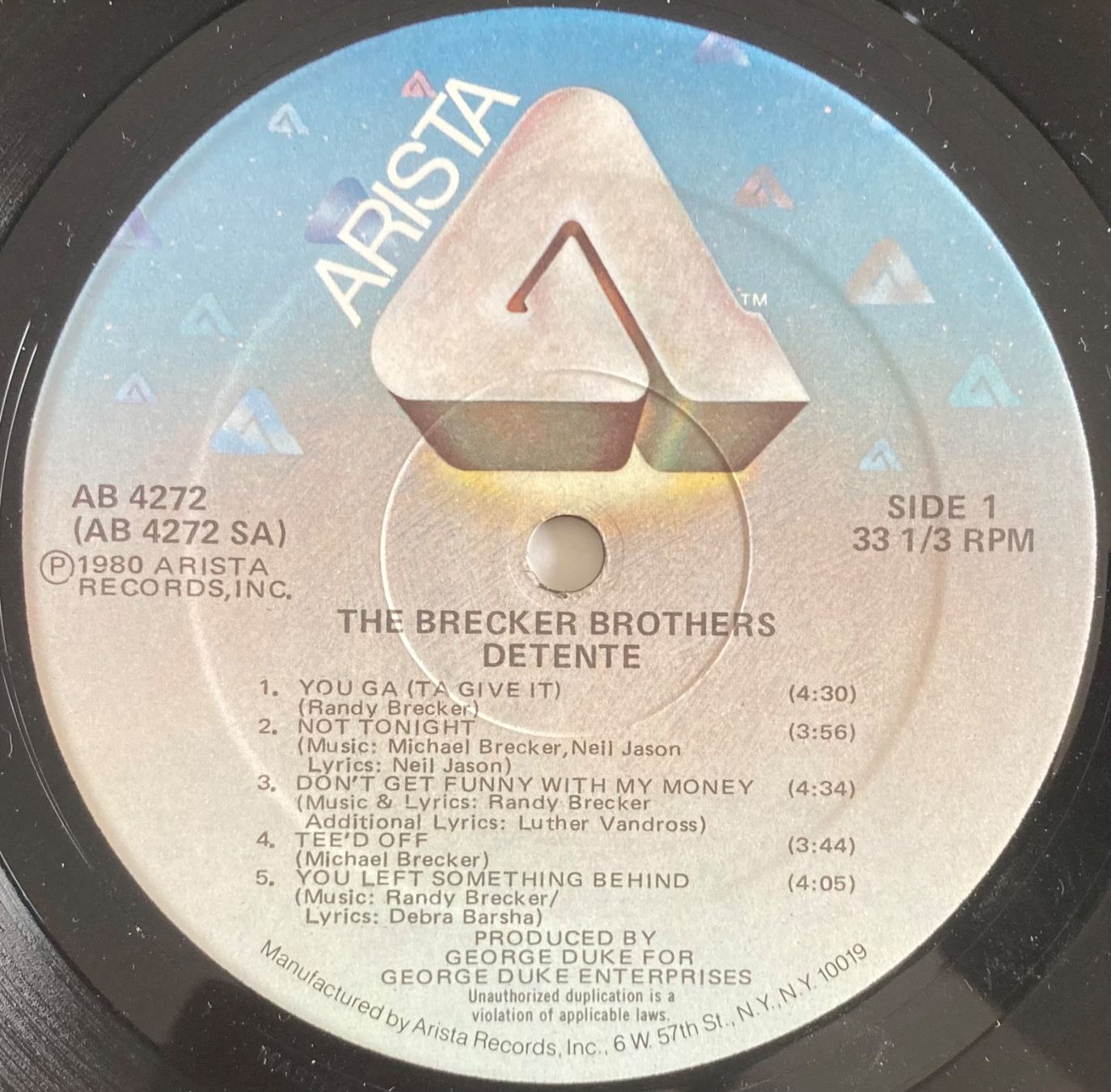 Dischi in vinile: THE BRECKER BROTHERS - DETENTE – Usato da Poliez-Pittet venduto da Newtown-Records 3