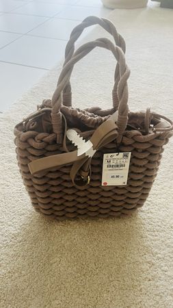 Sac à main Zara marron tressé neuf