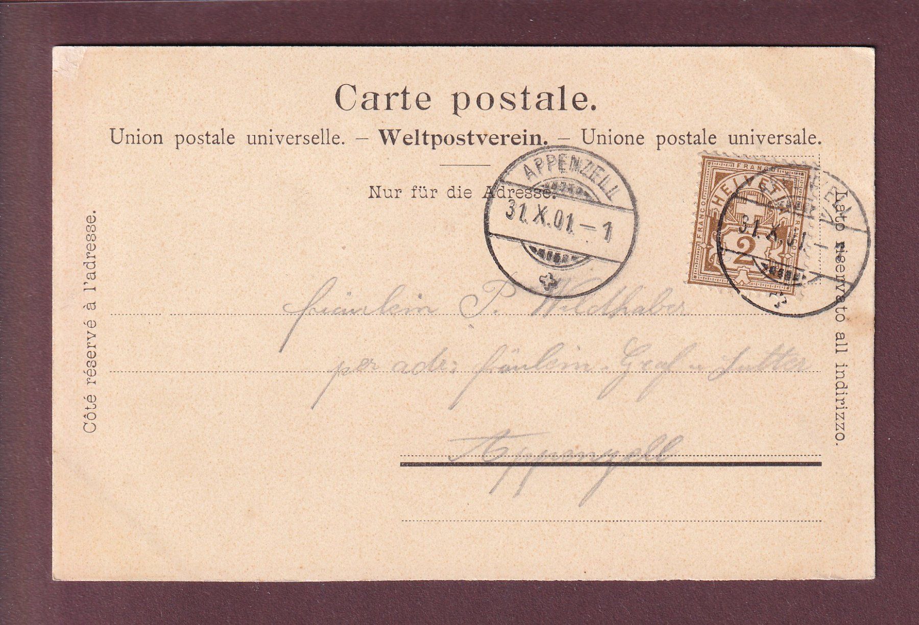Cartoline postali: Gruss vom WILDKIRCHLEIN - 1901 CPN – Usato da Pully venduto da nicecards 1