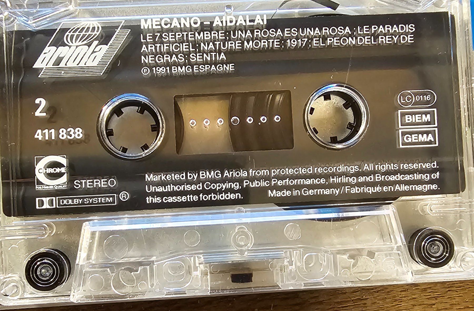Cassettes audio: Mecano – Aidalai – D'occasion à Wahlen b. Laufen par Cg10 3