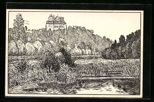Cartoline postali: Wildegg an der Aare, Flusspartie mit Geb – Usato da Berlin venduto da bartko-reher