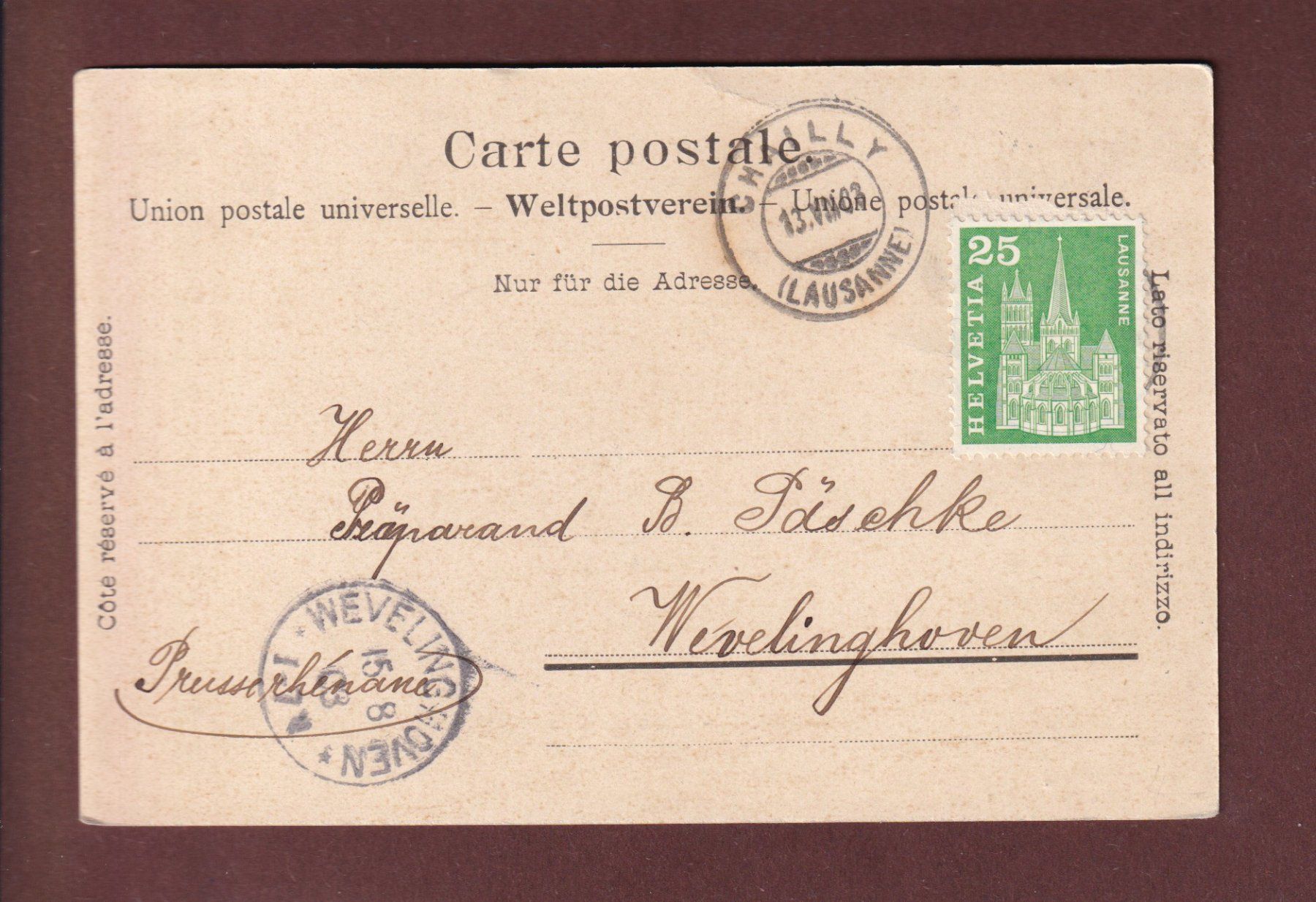 Cartes postales: LAUSANNE - Ecole Normale - 1903 – D'occasion à Pully par nicecards 1