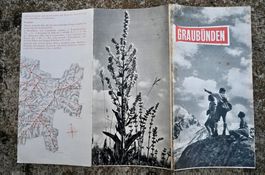 ca. 1940/50ER JAHRE Faltprospekt GRAUBÜNDEN