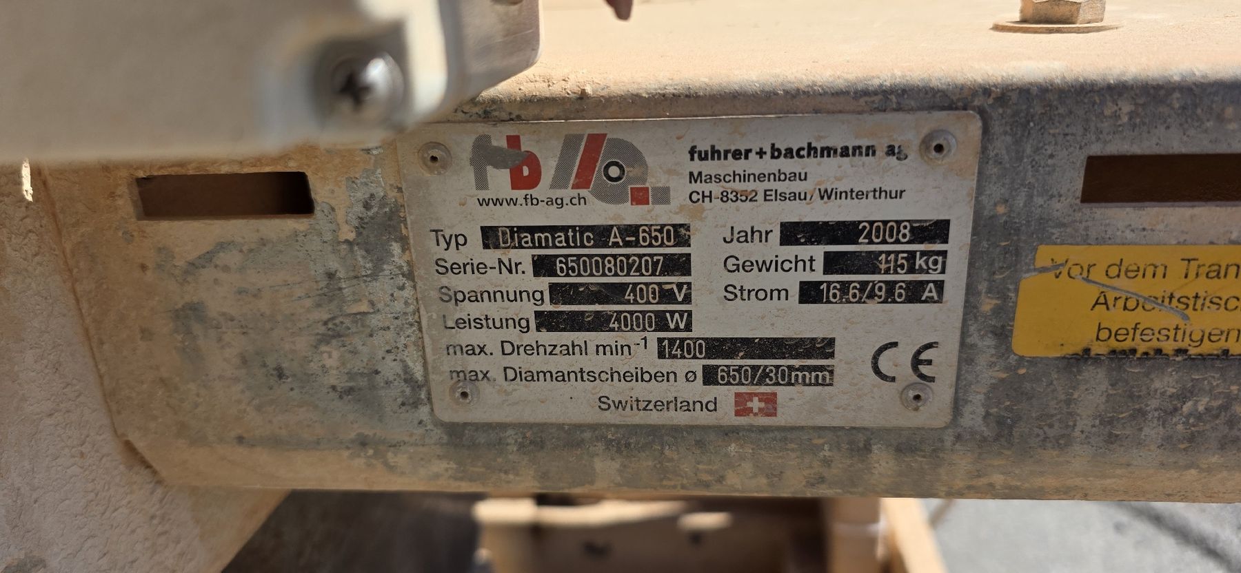 Scies: FB Steinkreissäge Diamantic 650 – D'occasion à Bösingen par Sgt.Murphy 2