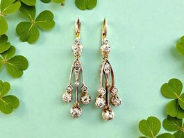 Jugendstil Diamant - Ohrhänger um 1900