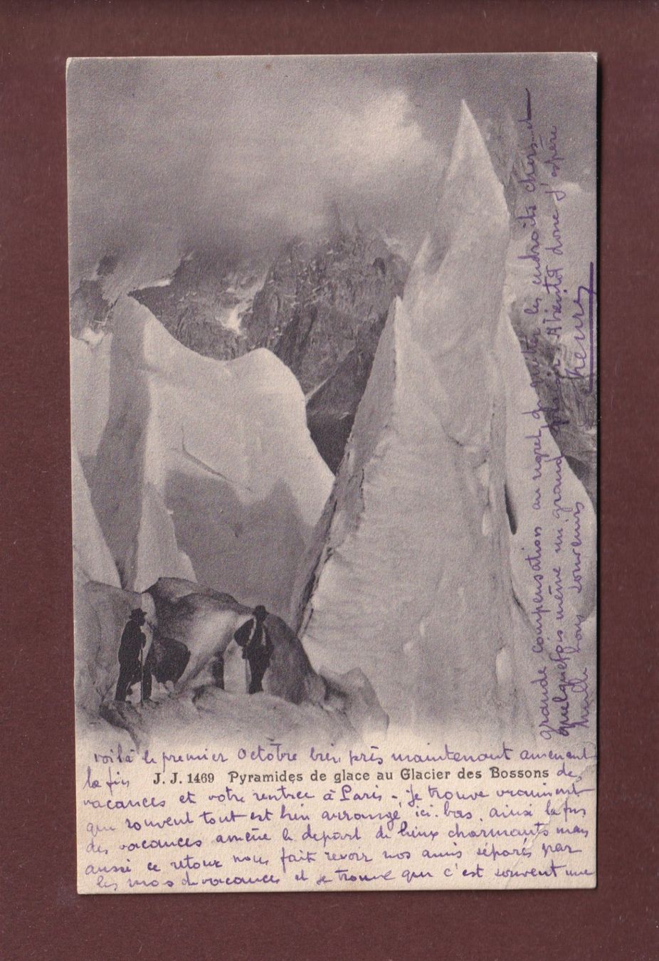 Cartoline postali: Glacier des BOSSONS - Pyramides - 1904 – Usato da Pully venduto da nicecards