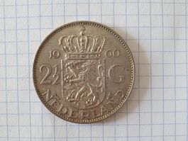 Rijksdaalder 2 1/2 Gulden Münze Niederlande Königin Juliana