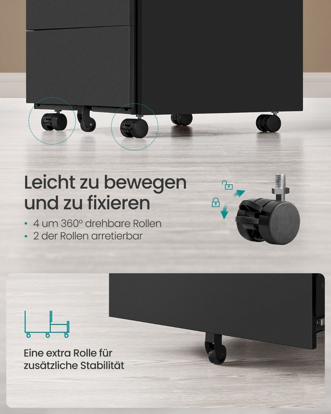 Korpus: Rollcontainer 4 Schubladen 45x39x69cm – Neu und originalverpackt aus Bottighofen von zaap 2