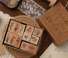 Holzstempel 12er Set, Nr.853, Blumen