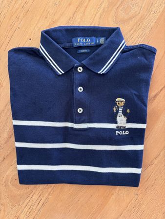 Polo Ralph Lauren Bear Striped Polo Shirt - Size S