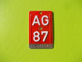 Velonummer / Fahrradnummer AG 87