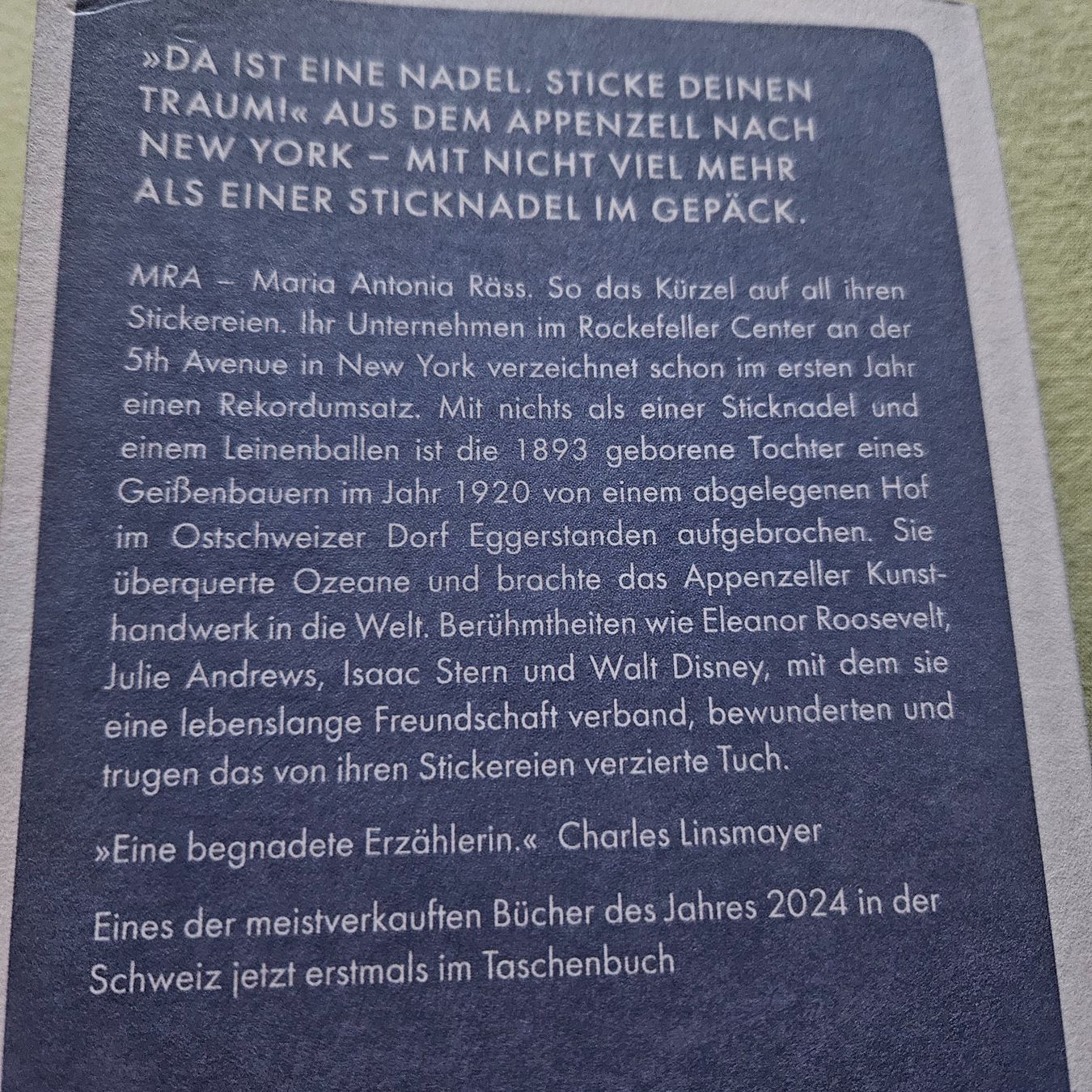 Libri: Die Stickerin,  von Margrit Schriber – Usato da Uster venduto da Sonnenblume212 2