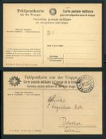 Feldpostkarten: 1. Wk, F.P. Nr. 17 + 28, Bat. 25, 1914/17