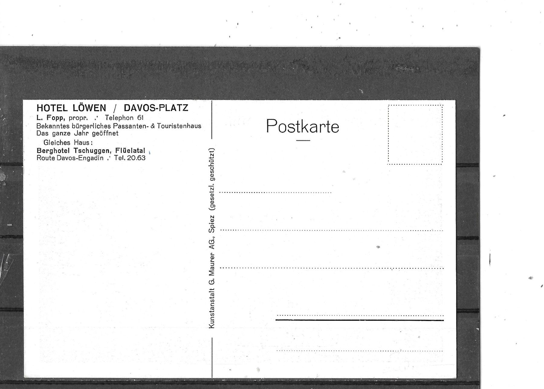 Cartoline postali: GR Davos-Platz  Hotel Löwen – Usato da Schocherswil venduto da Wilare 1