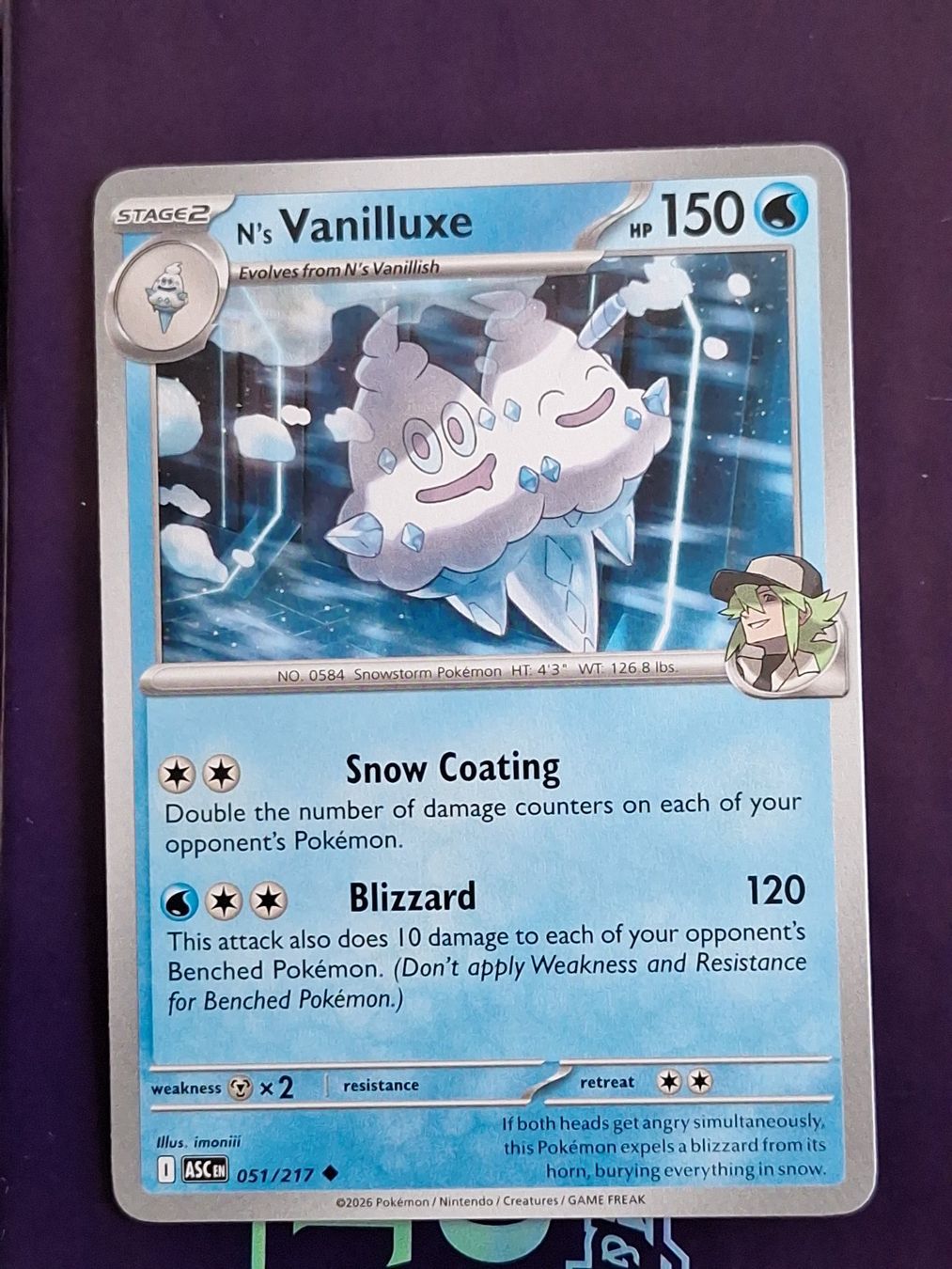 Pokémon Sammelbilder & Trading cards: N's Vanilluxe  - Pokemon Ascended Heroes – Gebraucht aus Altstätten SG von GGsGameshop