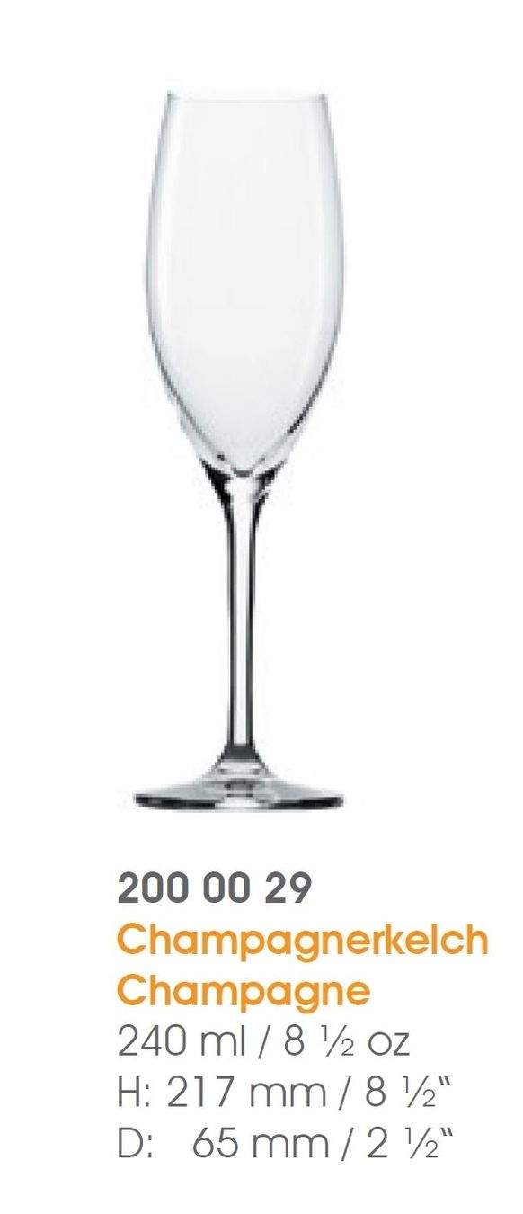 Bicchieri: Glas CLL, 6x Champagnerkelch / Champagnerglas 240ml – Nuovo e nell'imballaggio originale da Wettingen venduto da kochshop 1
