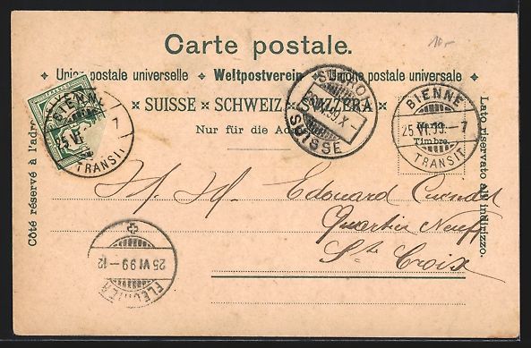 Cartoline postali: Litho Bienne, Vue generale, Schloss Nida – Usato da Berlin venduto da bartko-reher 1