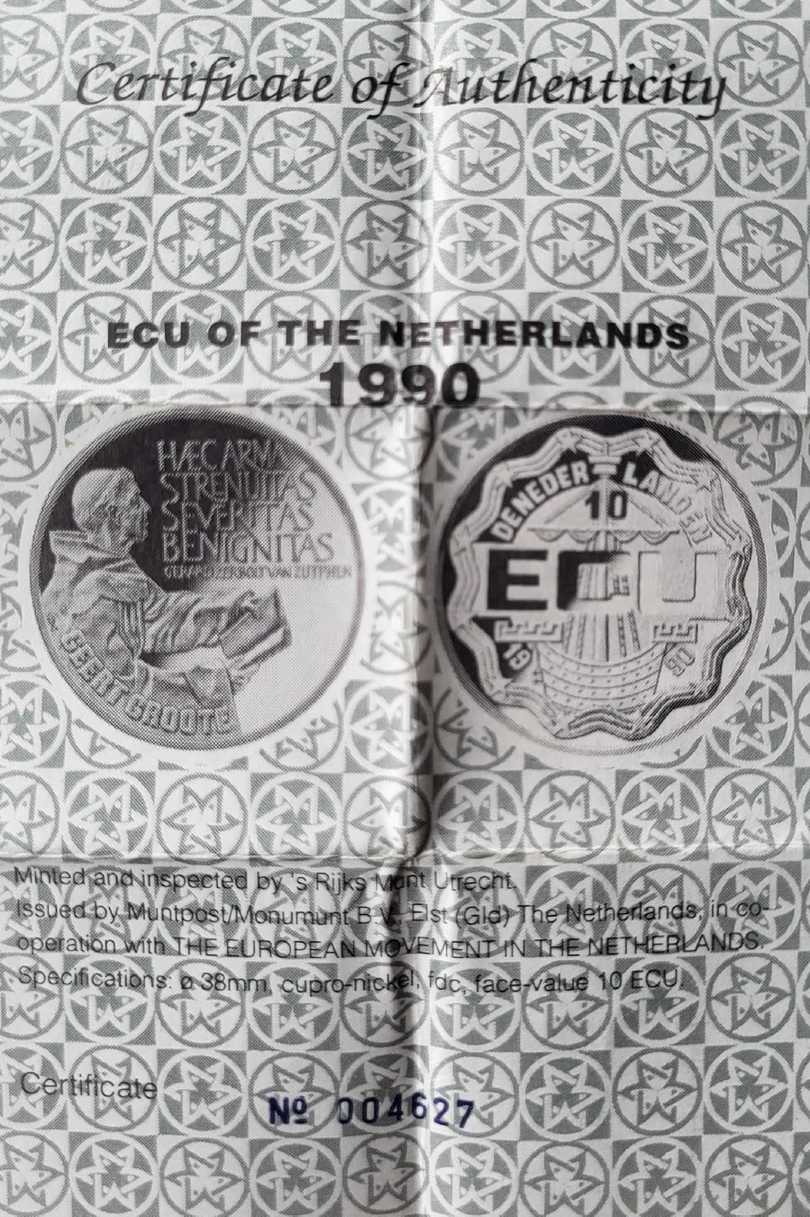 Tutti le monete: 10 Ecu de Nederlanden 1990 – Usato da Andwil SG venduto da 3264walter 3