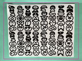 Comic Augen / Mund Sticker - selbstklebend - Basteln