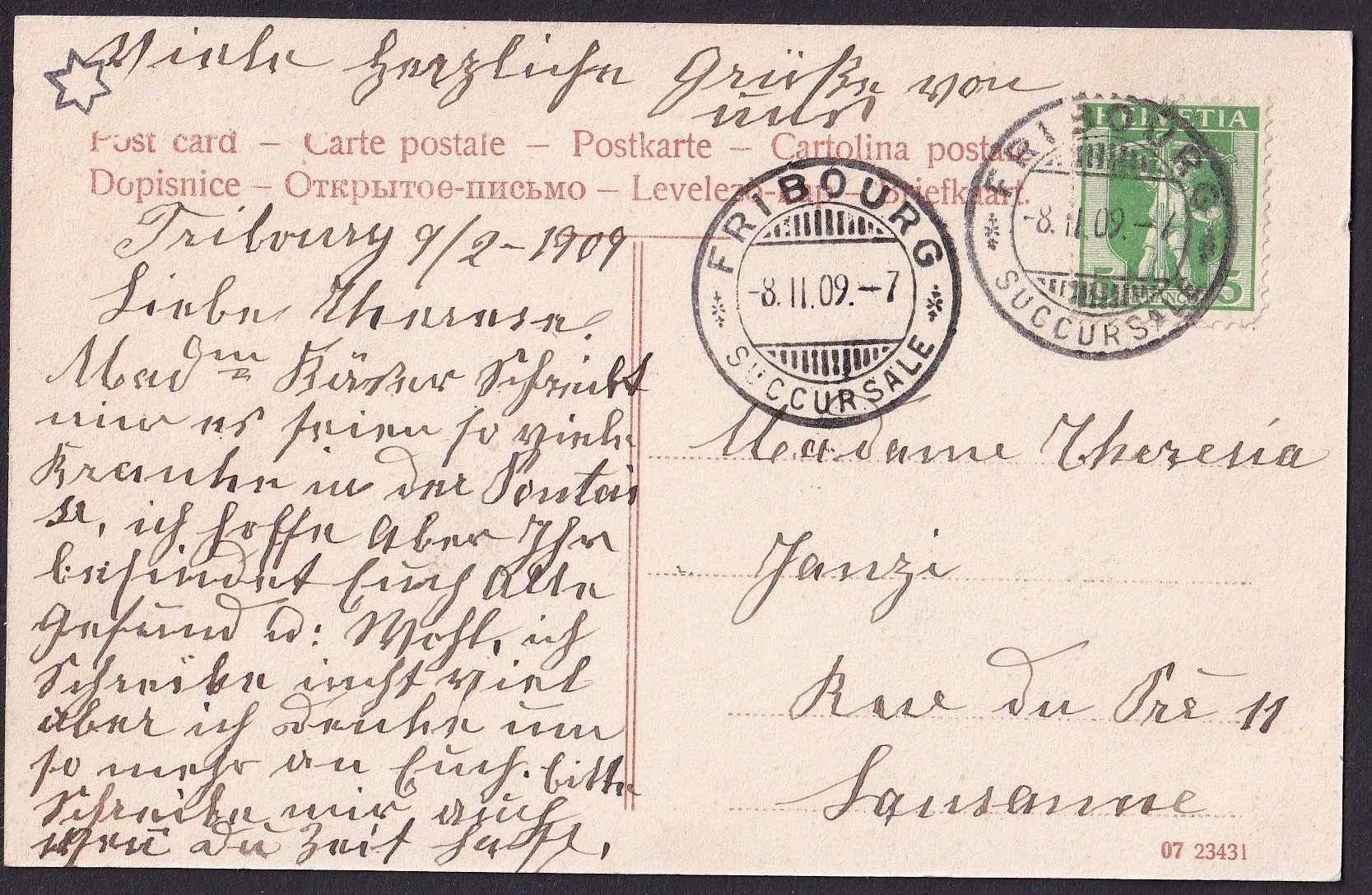 Cartoline postali: Fribourg Vue générale – Usato da Olten venduto da clotaldi 3