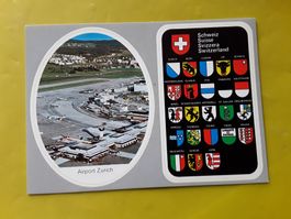 Aviatik  Airport Zürich Selbstklebend Ak Vintage