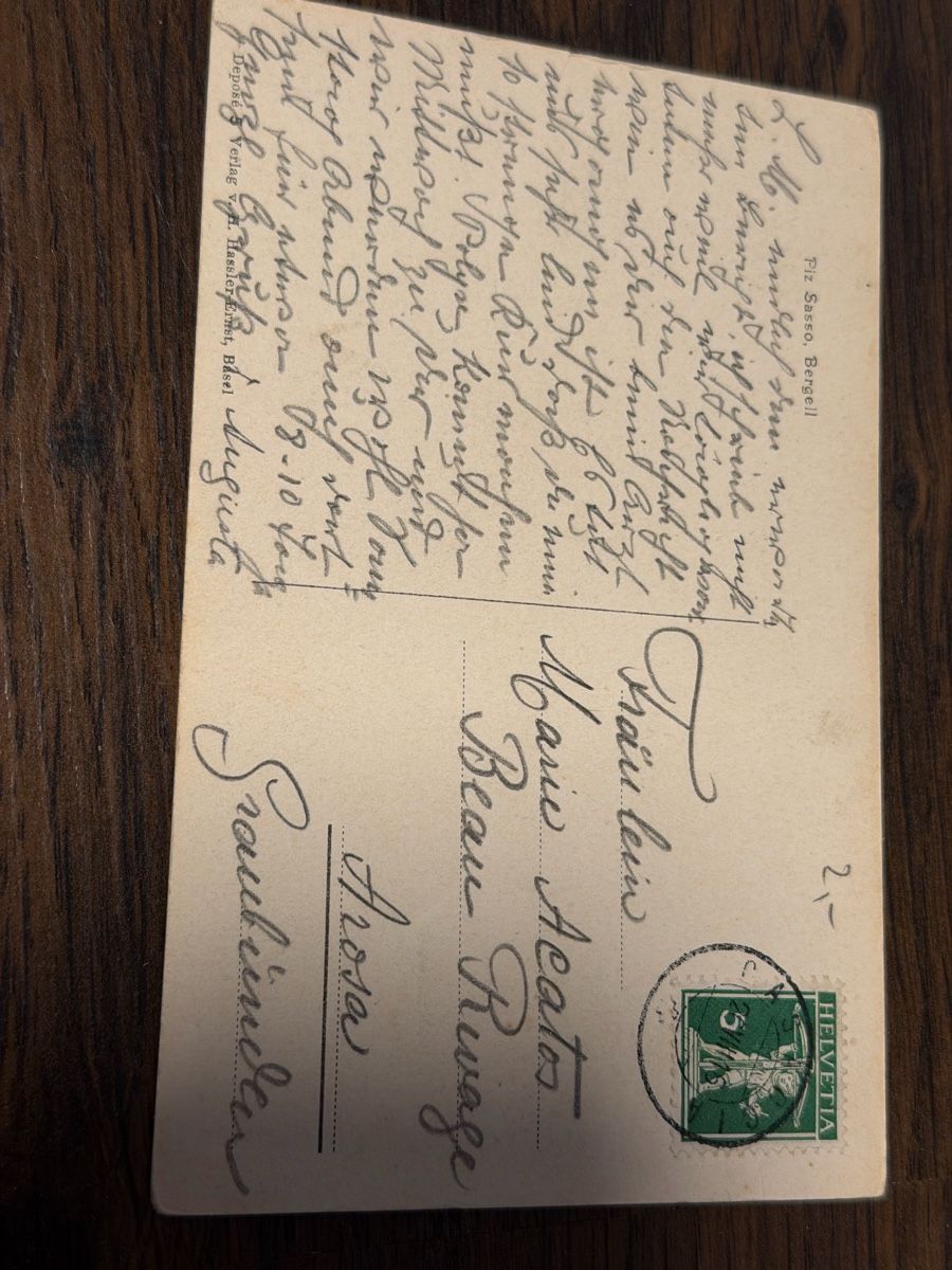 Cartoline postali: Vintage Postcard Piz Sasso Bergell – Usato da Baden venduto da swiss-alps 1